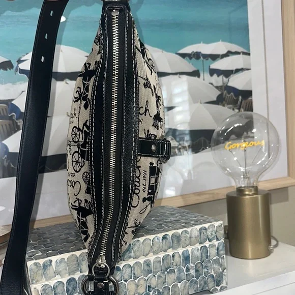 Coach black Monogram Black and Gray Crossbody Bag - Picture 3 of 9